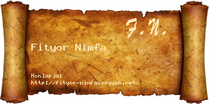 Fityor Nimfa névjegykártya